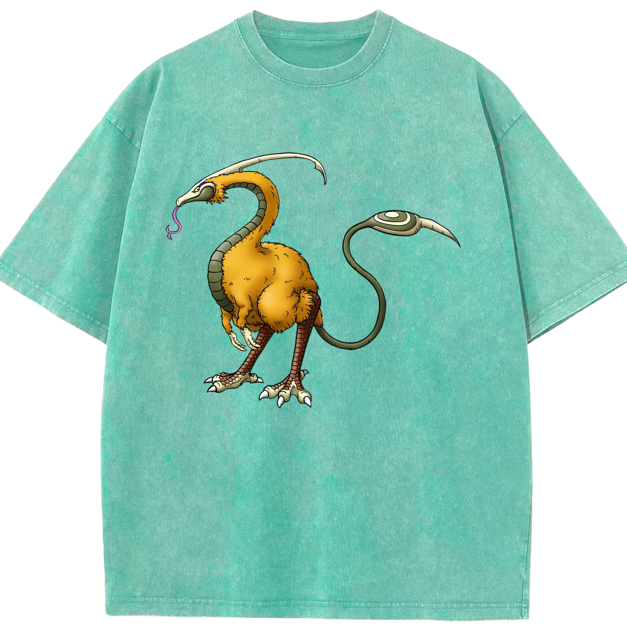 （画像用） ドラゴンクエスト Doragon Kuesuto Dragon Quest 綿100% ヴィンテージ風 半袖Tシャツ（フロントプリント）